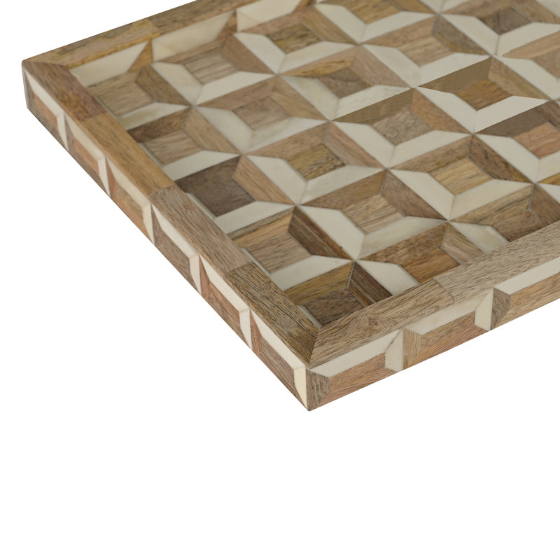 Plateaux décoratifs en bois et os Almeer