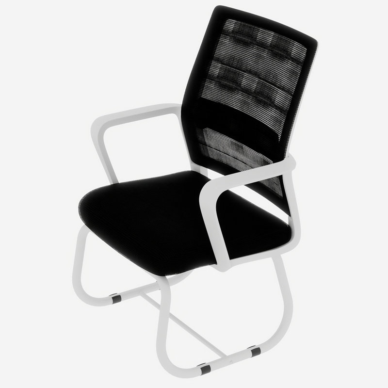 Afore Modern Ergonomic Office Chair With Breathable Back - 17.5" H X 21.5" W X 17" D Compact Frame, White, Black
