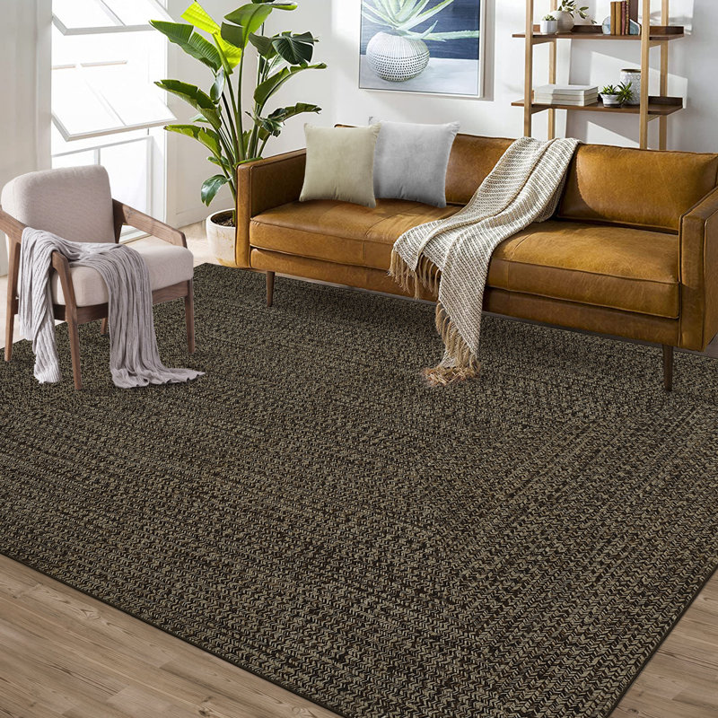 Abstract Washable Area Rug, Tan, Rectangle 200 x 290 cm
