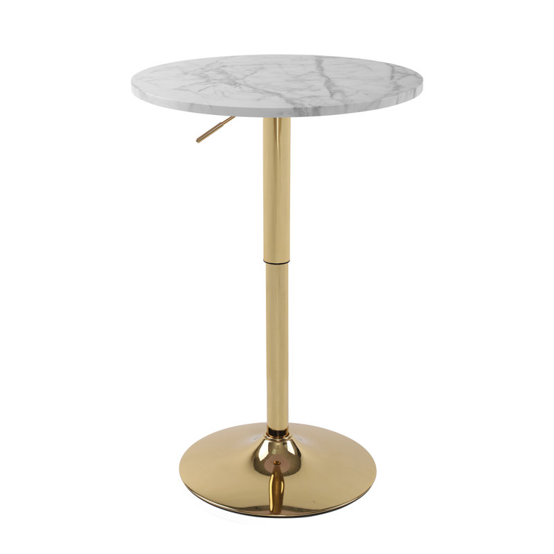 Bushrah Counter Height Dining Table, Marble White, Gold