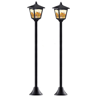 Paquet de 2 lampadaires solaires d'extérieur de 40 pouces rétro et imperméables