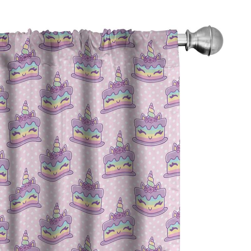 Polka Dots Semi-Sheer Rod Pocket Curtain Panels, 28" x 63"