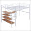 Lit mezzanine double en métal avec bureau et échelle de rangement latérale