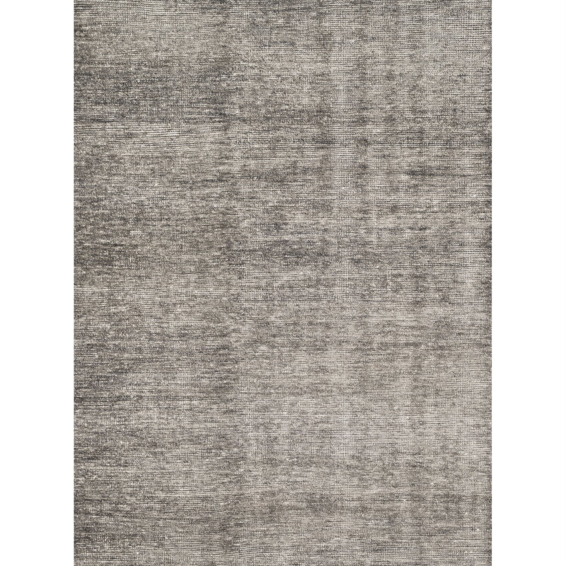 Serena Charcoal Hand-Knotted Viscose 4' x 6' Rug