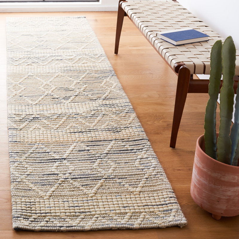 Fleeton Hand Woven Geometric Area Rug, Runner 2'3" x 9'