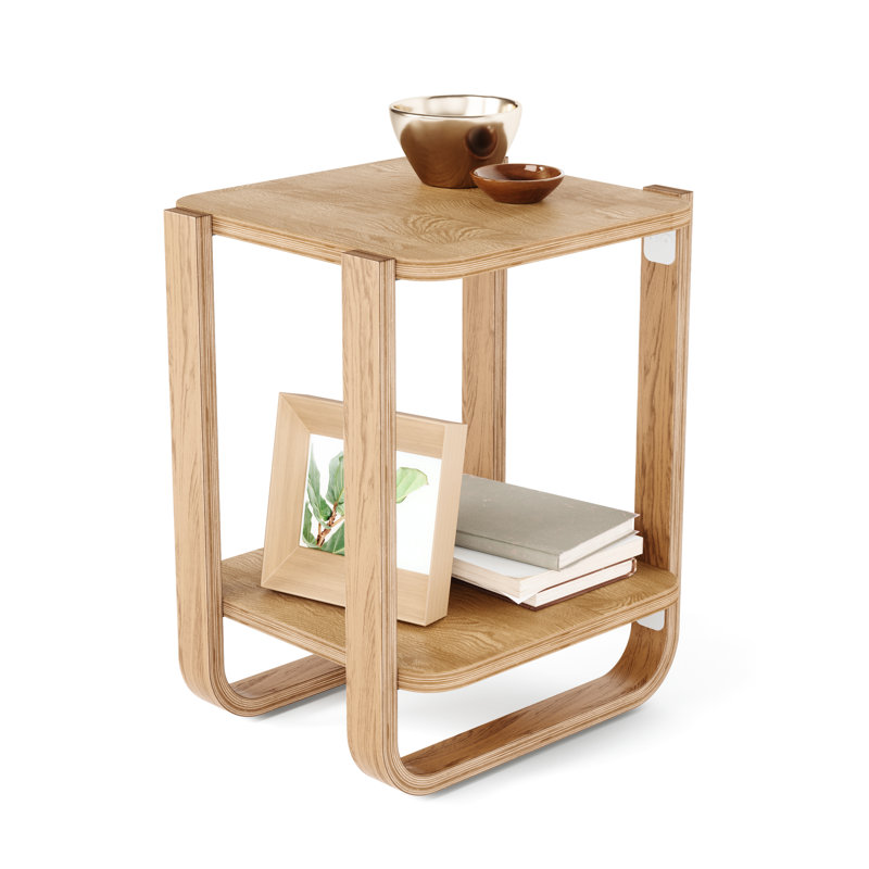 Bellwood Aged Walnut Rectangular 2-Tier Side Table