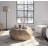 38.58"Three-Dimensional Embossed Pattern Design American Retro Style Coffee Table