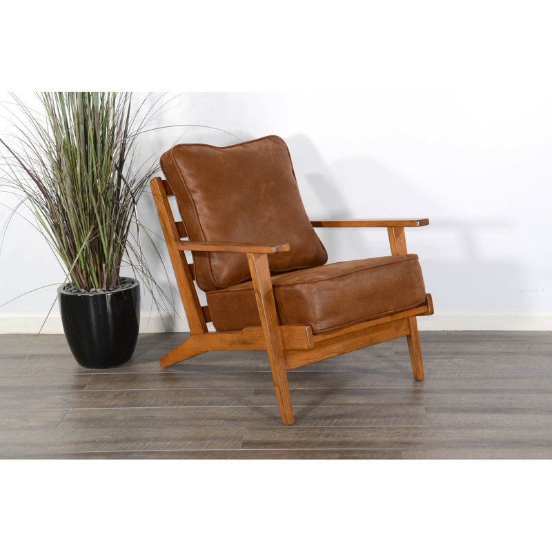 Upholstered Armchair, Rustic Oak