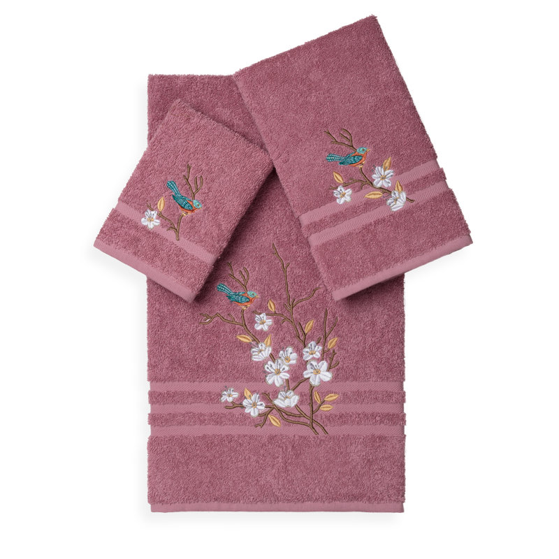 Spring Time 3 Piece Towel Set, Tea Rose