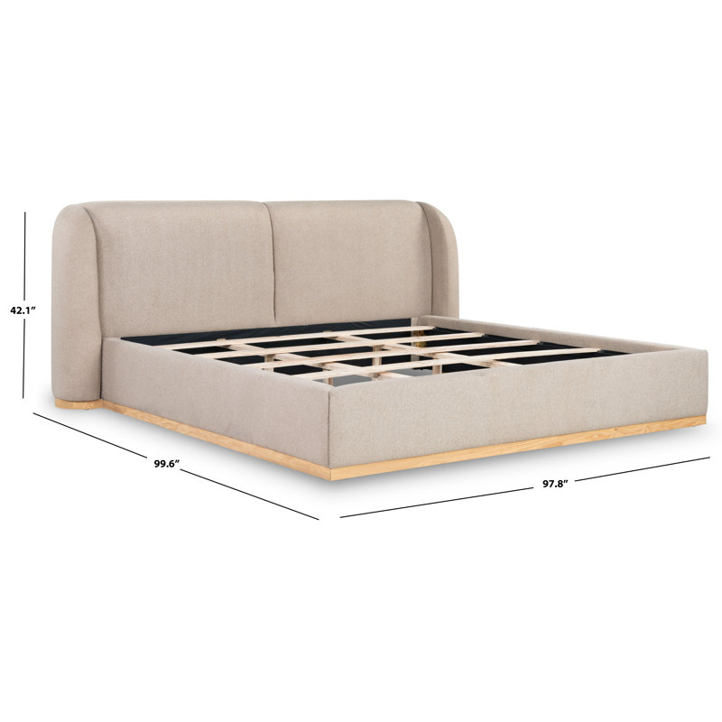 Martynia Boucle King Bed, Light Brown, King