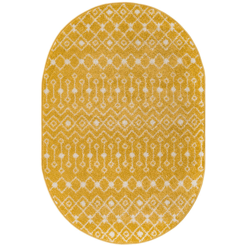 Geometric Indoor Rug, Oval 4' x 6'