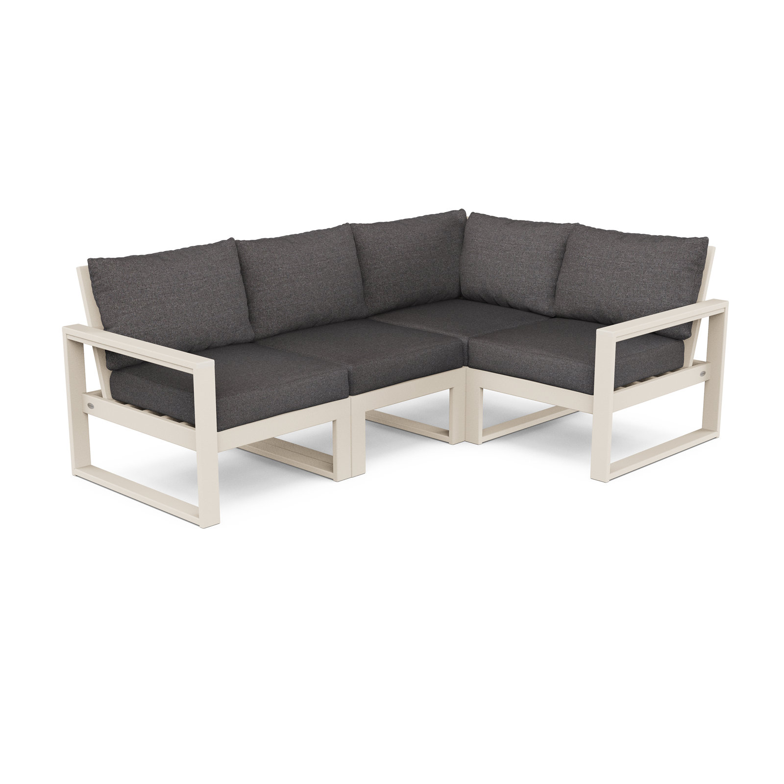 POLYWOOD® Edge 85" Patio Sectional, Ash Charcoal , Sand