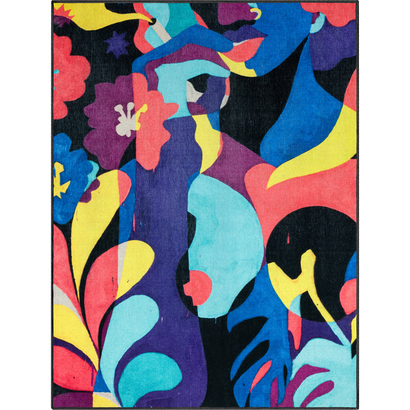 Well Woven x Misha Tyutyunik The Sunday Jungle Collection A Room With a View Abstract Multi Area Rug, Rectangle 5'3" x 7'3"
