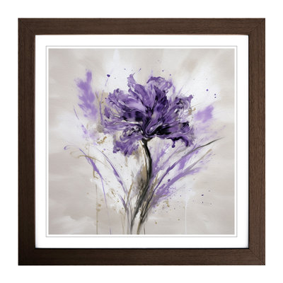 Lavender Flower Gestural Art No.2 - Framed Print