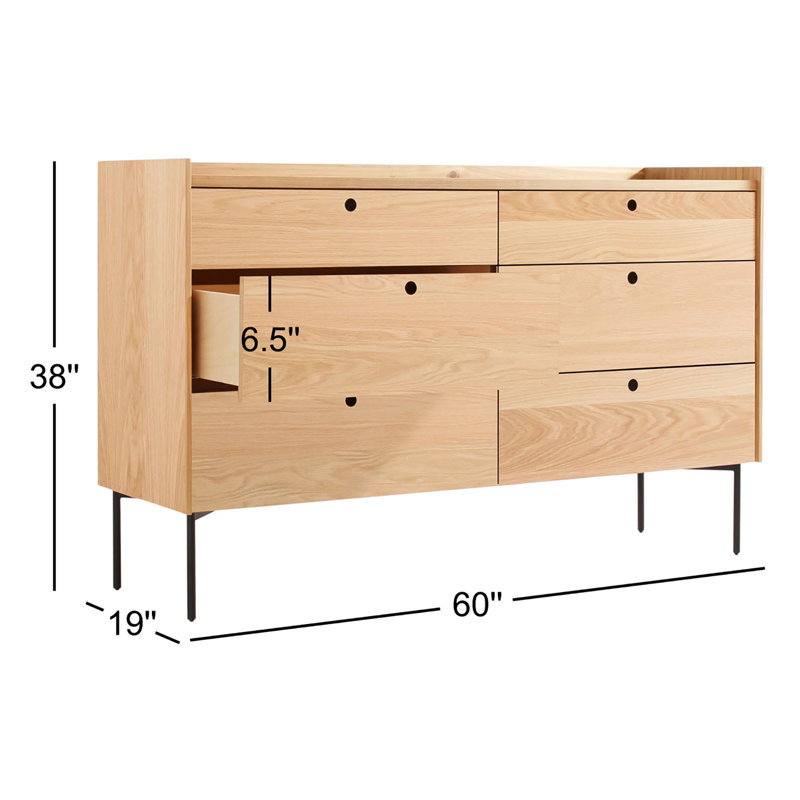 Peek 6 - Drawer Dresser, White Oak