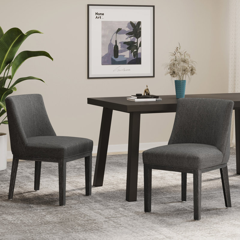 Chaise de salle à manger MP2 (ensemble de 2), Gris anthracite, Gris anthracite