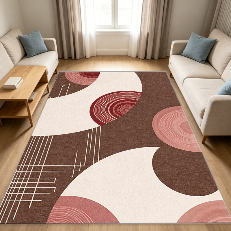 Modern Art Deco Red carpet-easy to clean, machine-washable, soft and comfortable; suitable for door mats, kitchens, living rooms, bedrooms, corridors, and laundry areas. Easy to clean, durable carpet for home decoration.