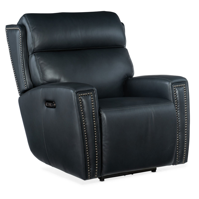 MS Recliner, Genuine Leather Blue