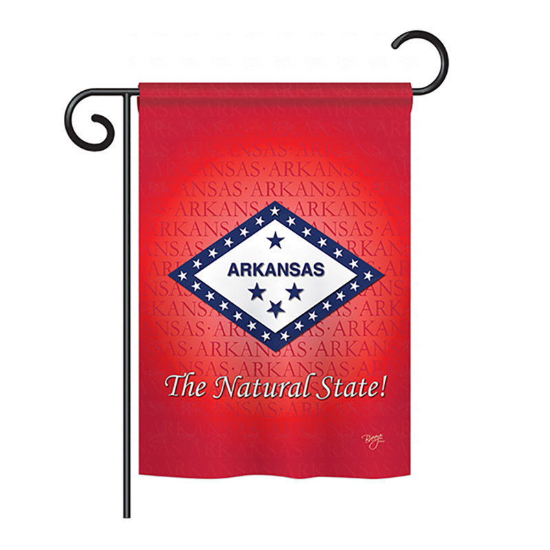 Drapeau de maison en polyester à 2 côtés US State, H 18,5 po x l 13 po, Arkansas