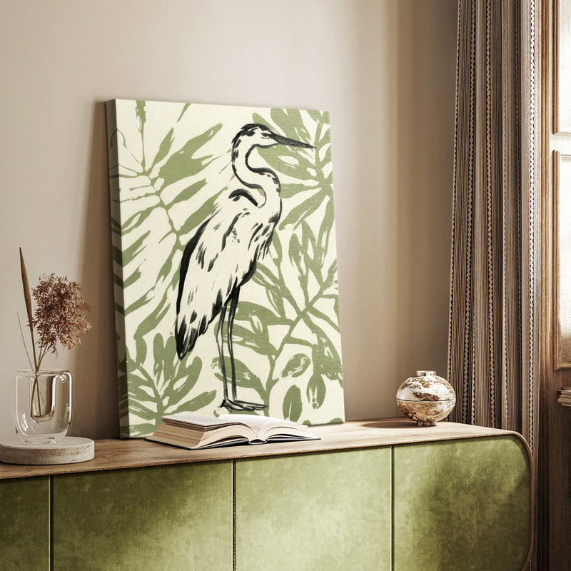 Retro Parlor Heron I - galerie Cavas sur mesure, 60" H x 40" W