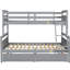 Lit superposé simple au-dessus d'un lit double en gris, avec lit de rangement stable et pratique, couleur grise, installation robuste-1955164958-1955164957