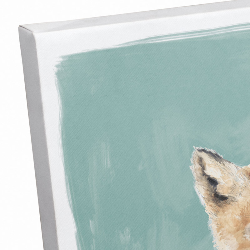Art sur toile baby fox Burnette, H 14 po x l 11 po x P 1,25 po