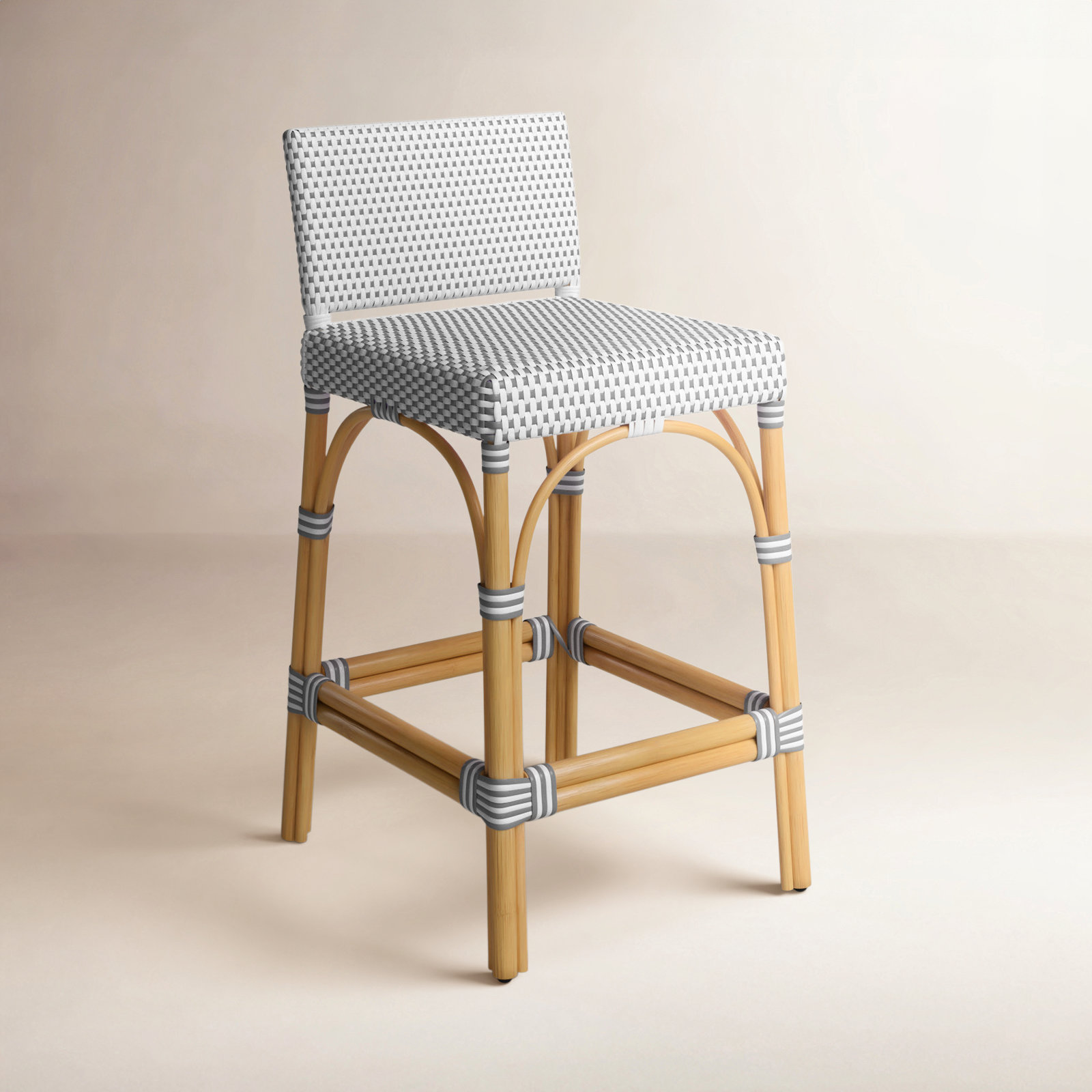 Estella Bar and Counter Stool, White/Light Gray Dot, Counter Stool (24" Seat Heigh)t