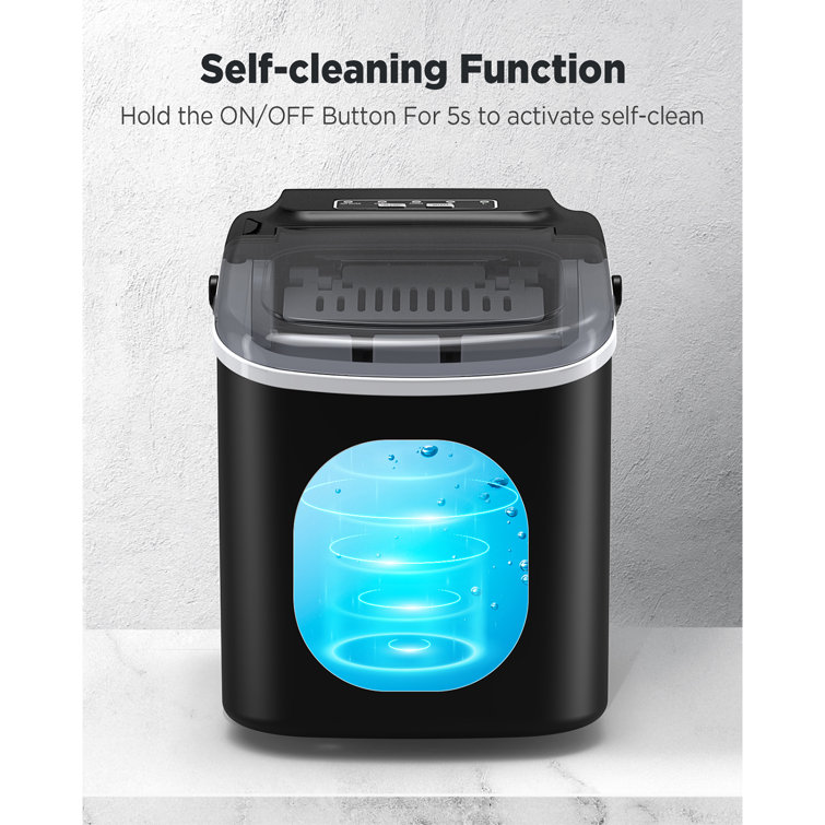 ColorLife 26 lb. Daily Production Bullet Clear Ice Portable Ice Maker Finish: Black WY-SLIM09B