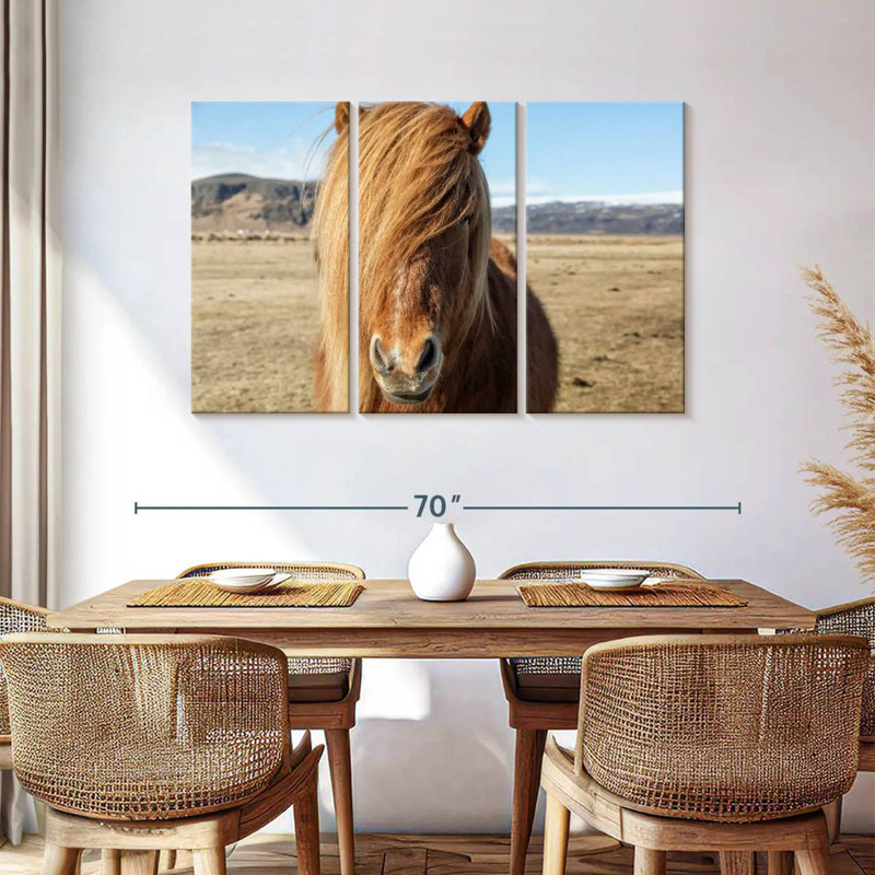 Brampt, chevaux islandais dans la campagne VII, H 36 po x l 57 po