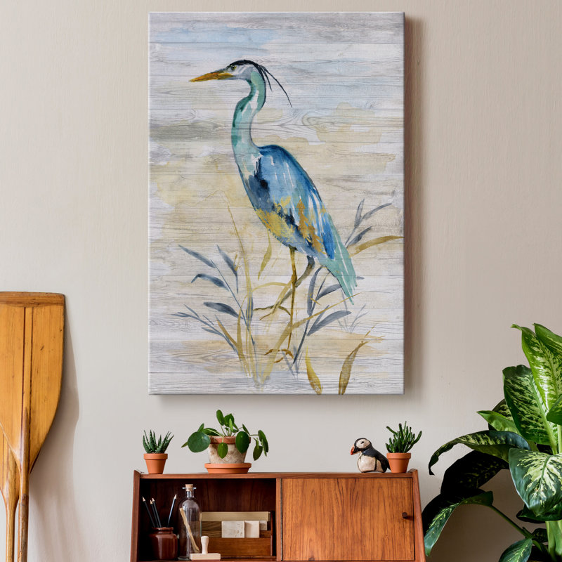 Blue Heron II - reproduction d'art, H 27 po x l 18 po x P 1 po, Toile tendue, Pas de tapis
