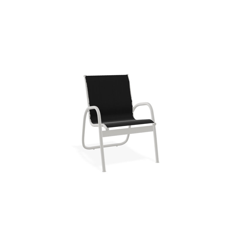 Fauteuil de patio Gardenella, Neige texturée, Noir 5D Sunbrella®