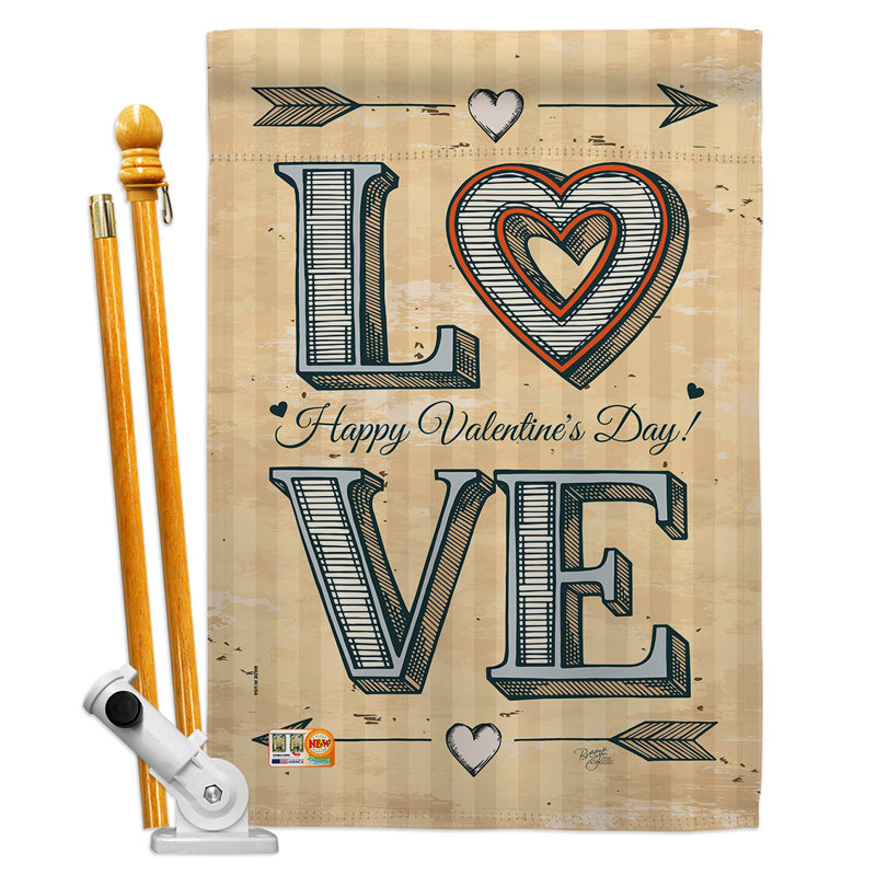 Ensemble de drapeaux 40 po x 28 po Williston Classic Love Spring Valentines