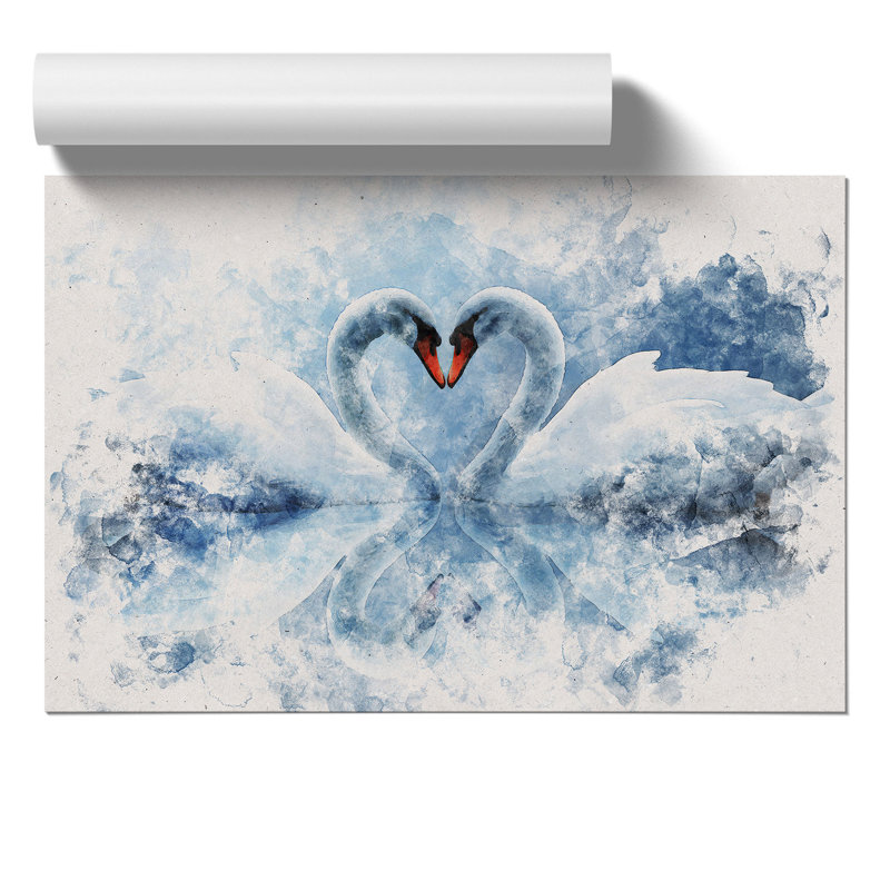 White Swan Vol.3 Watercolour - Unframed Graphic Art, 30cm H x 42cm W x 0.1cm D
