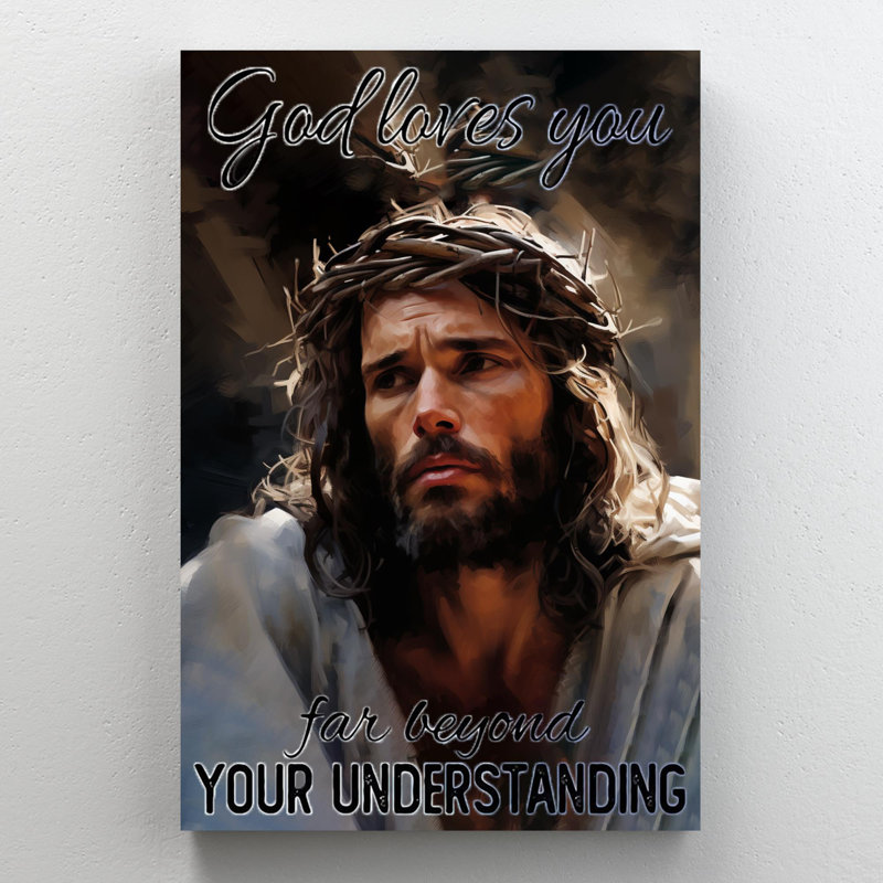 Manuelina God God Loves You sur toile, H 36 po x l 24 po x P 1,25 po