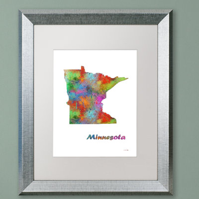 « minnesota state map-1 », impression encadrée à l’image