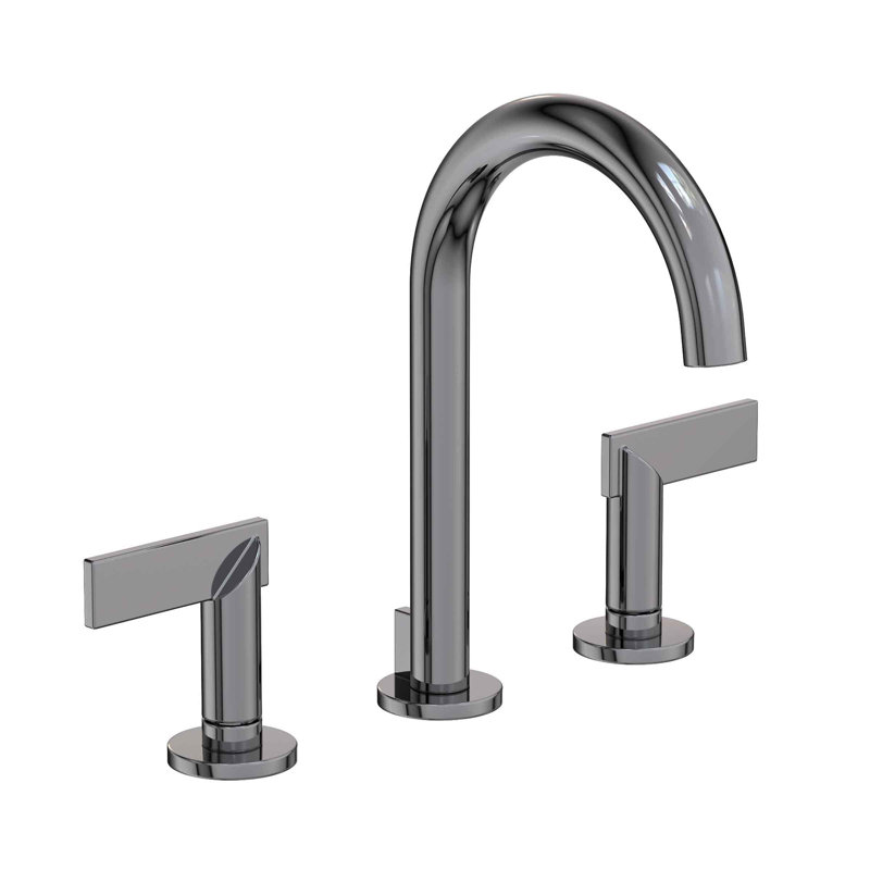 Priya Widespread Bathroom Faucet with Drain Assembly, Midnight Chrome