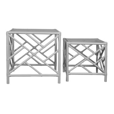 Chippendale Glass Top Nesting Tables
