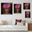 Femme afro-américaine avec Turban VI - Horloge murale moderne-1108480259