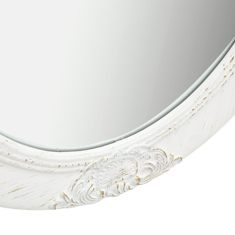 Cann Wood Oval Wall Mirror, White, 60cm H x 50cm W