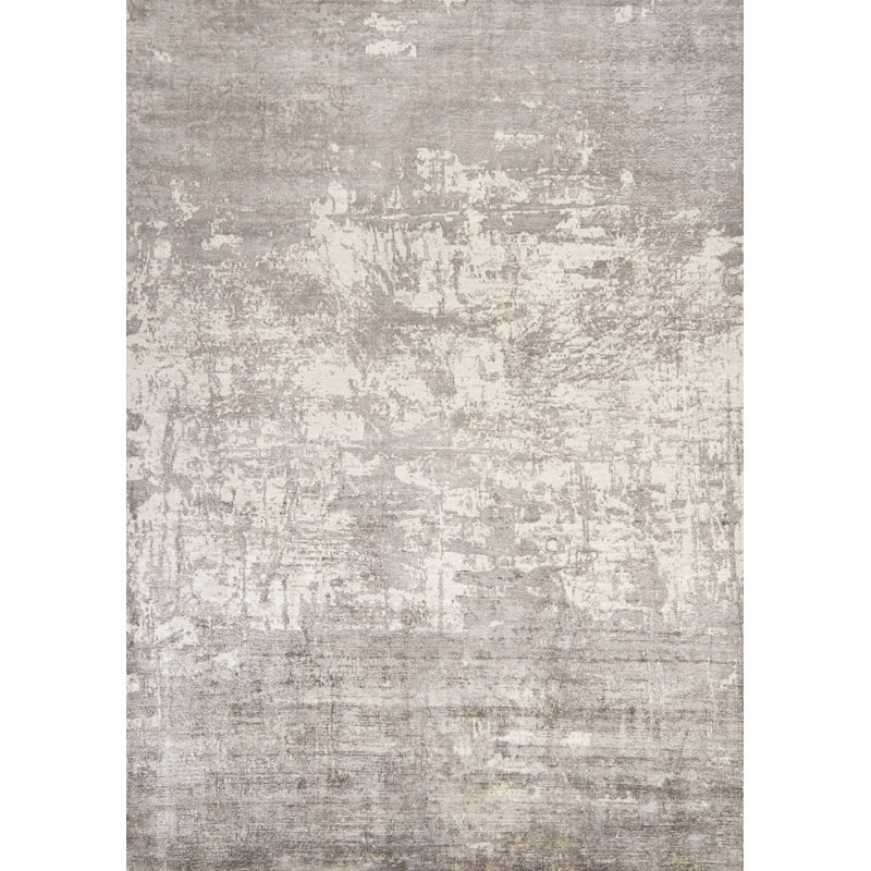 Tapis beige en viscose 8 pi x 11 pi Palmerai, Rectangle 5 pi x 7 pi