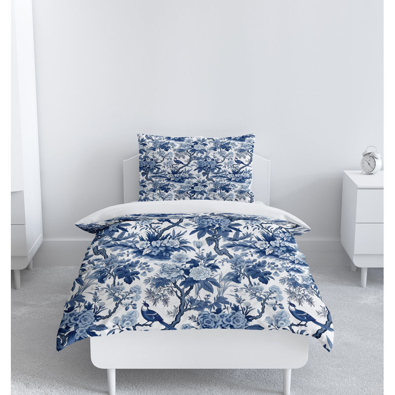 Floral Duvet Cover, King Duvet Cover + 2 King Pillowcases