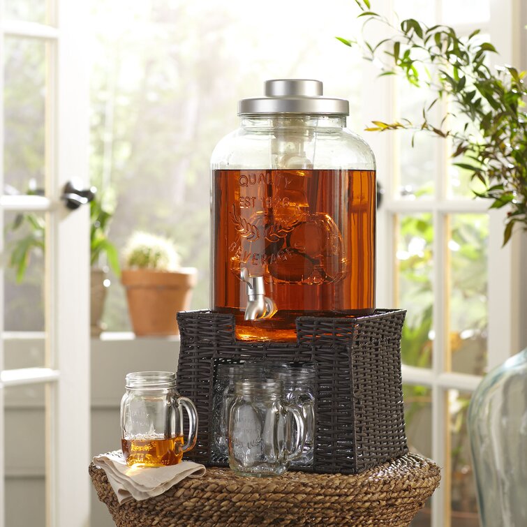 Better Homes & Gardens Rattan 11 Beverage Dispenser Stand 