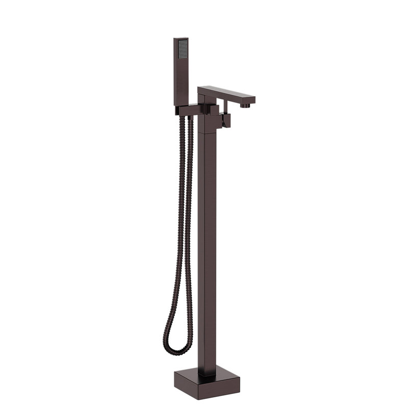 Robinet de baignoire autoportant avec douche à main en bronze - métal, baignoire complète en métal à jets d'huile
