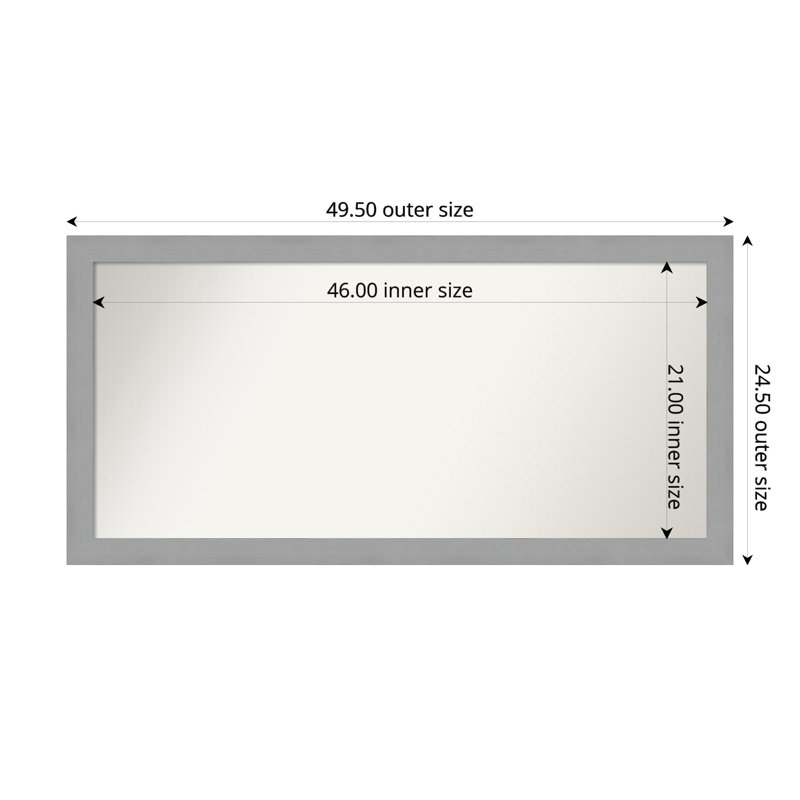 Miroir mural Mareda, 24,5 po x 49,5 po
