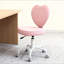 Chaise de bureau rose en forme de cœur, chaise pivotante réglable pour chambre à coucher et coiffeuse, style mignon et confortable