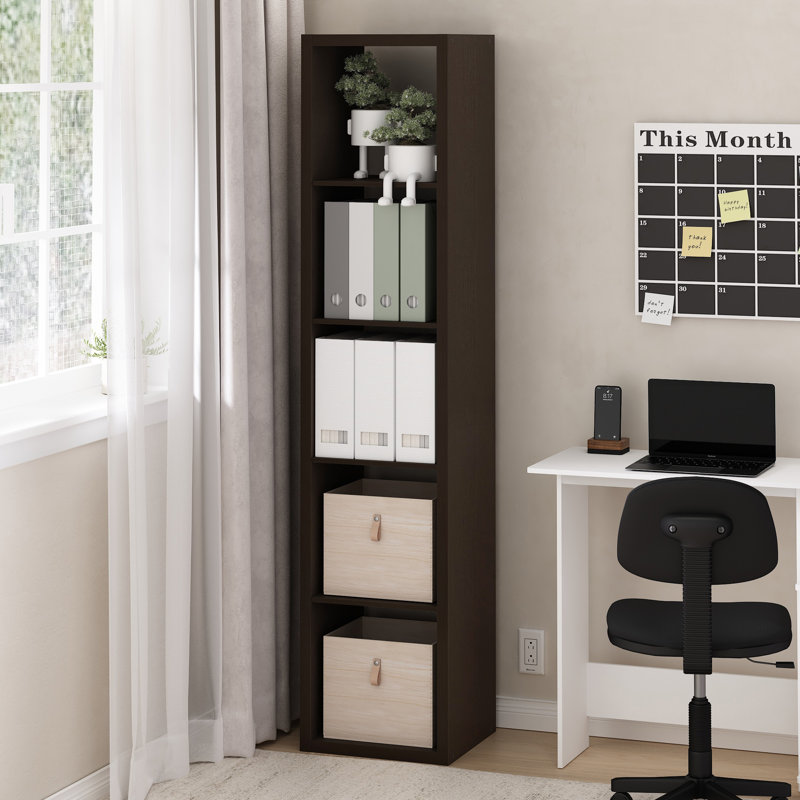 Organisateur de rangement Ebern Designs Darrington, (5 tablettes) H 71,93 po x l 15,87 po x P 14,57 po, Blanc