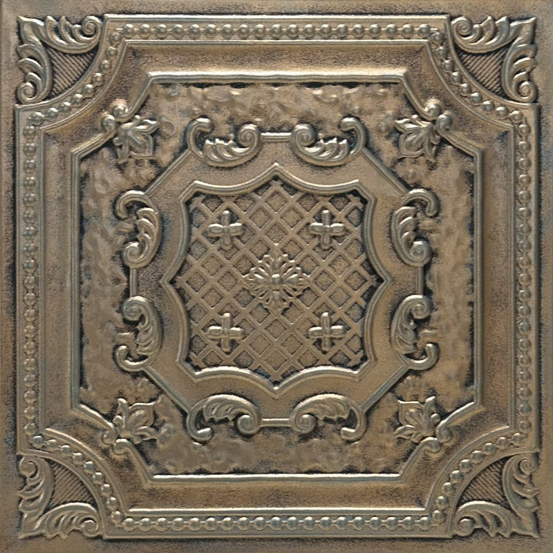Carreau de plafond en polystyrène à coller 1,6 pi x 1,6 pi Bijou and Bee, Cuivre vieilli