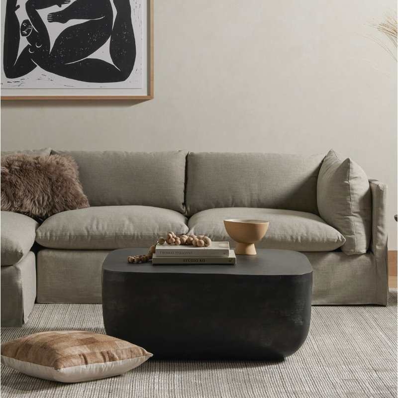 Basil Outdoor Square Coffee Table, Gray