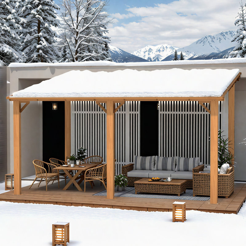 14' X 10' Outdoor Wood Gazebo For Patio