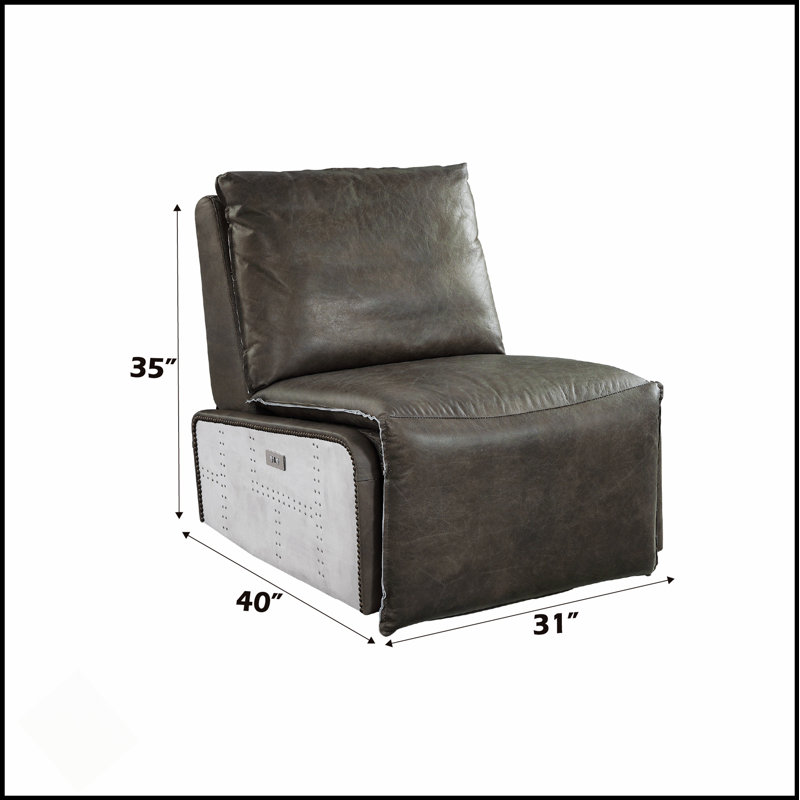 Fauteuil inclinable électrique Metier en cuir fleur gris Metier, confort luxueux et design moderne pour tout espace de vie